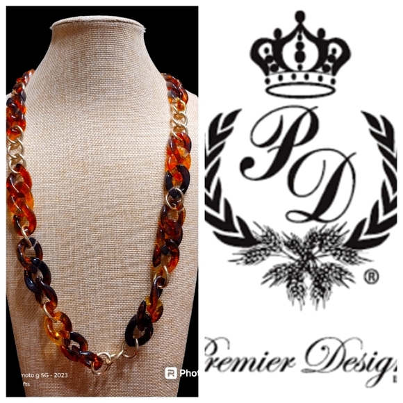 Premier Designs Jewelry - COPY - NWOT Premier Designs Margot  Vintage Faux Tortoise Shell Link Necklace